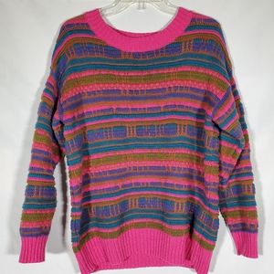 WILD FABLE RETRO 90s MULTI COLOR BOHO COLORFUL KNIT SWEATER